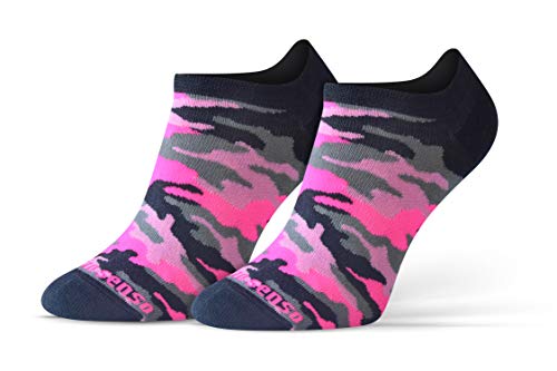 sesto senso Lustige Sneaker Socken Baumwolle Bunte Füßlinge Damen Herren 1 Paar Funny Socks Tarnung Tarnsocken Tarnmuster Tarnfarben militär Camouflage 39-42 Camo Rosa von sesto senso