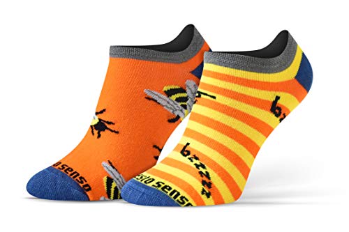 sesto senso Lustige Sneaker Socken Baumwolle Bunte Füßlinge Damen Herren 1 Paar Funny Socks Wespe 35-38 Bienen von sesto senso