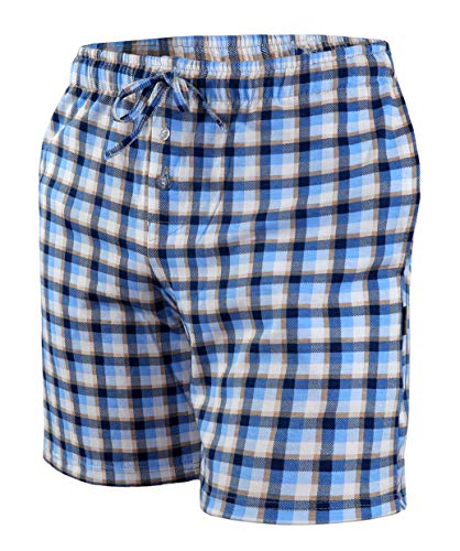 sesto senso Schlafanzughose Herren Kurz Baumwolle Pyjamahose 1er Pack 4XL 651/15 Kariert von sesto senso