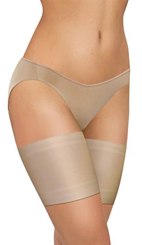 sesto senso Oberschenkelbänder Sexy Elastische Anti-reibung mit 4 Silikonstreifen Glatt Beige 56-60 S von sesto senso