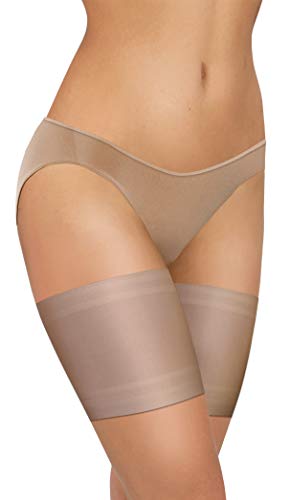 sesto senso Oberschenkelbänder Sexy Elastische Anti-reibung mit 4 Silikonstreifen Glatt Beige Hautfarbe 65-70 L von sesto senso