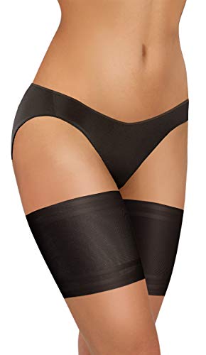 sesto senso Oberschenkelbänder Sexy Elastische Anti-reibung mit 4 Silikonstreifen Glatt Schwarz 60-65 M von sesto senso