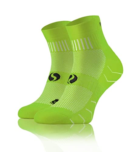 SestoSenso AMZ Quarter Socken Baumwolle Sportsocken Laufsocken Damen Herren Trekking (as3, numeric, numeric_43, numeric_46, regular, regular, Grün) von SestoSenso