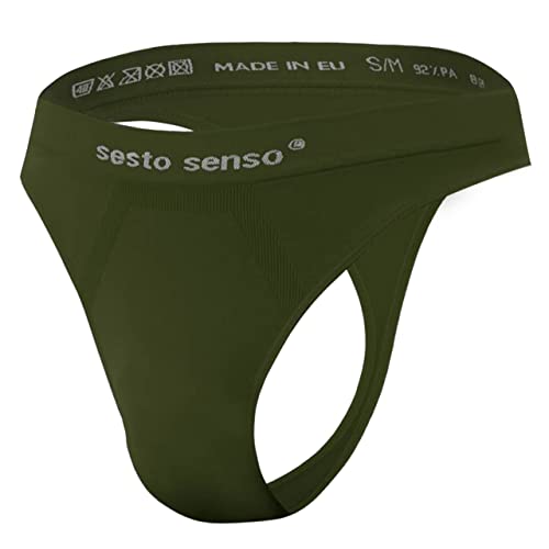 SestoSenso CL13 Herren String Slip Unterwäsche Nahtlose Tanga G-String Unterhose Männer (as3, Alpha, l, x_l, Regular, Regular, Khaki, L/XL) von SestoSenso