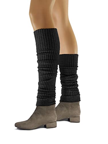 SestoSenso Damen Stulpen SESTO Beinwärmer Beinstulpen Legwärmer Strümpfe Overknees 65cm (Mit Streifen, Schwarz) von SestoSenso