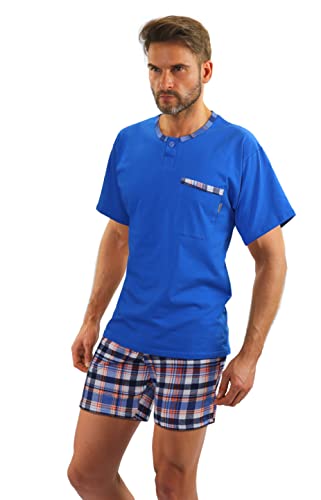 SestoSenso Herren Schlafanzug Pyjama 2-Teiler Sesto Baumwolle Kurz Baumwolle Nachtanzug (as3, Alpha, l, Regular, Regular, 2243/09) von SestoSenso