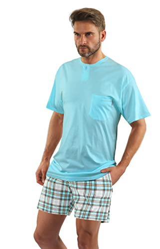 SestoSenso Herren Schlafanzug Pyjama 2-Teiler Sesto Baumwolle Kurz Baumwolle Nachtanzug (as3, Alpha, l, Regular, Regular, 2576/17) von SestoSenso