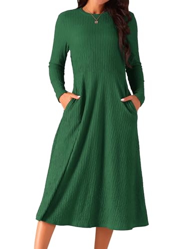 Seta T Damen Kleid Langarm Rundhals Lässig Strick A Linie Midikleid Dunkelgrün M Seta T Damen Kleid Langarm Rundhals Lässig Strick A Linie Midikleid Dunkelgrün M von Seta T