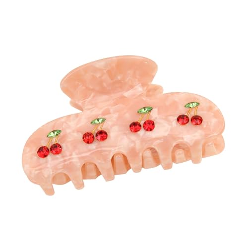 Acryl Kirschhaarklammern, Rotes Kirschmuster Klauen-Haarspangen, Kirsch Strass Haarspange, Kirsch Haarspange Für Damen, Starke Haarklammern, Für Dickes, Dünnes Haar von Setauoo