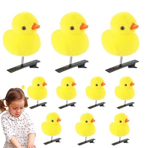 Haarnadel-Set, gelbe Enten-Haarnadeln, Cartoon-Enten-Plüsch-Haarnadeln, Entenhaar-Clips für Erwachsene und Kinder, Tier-Haarspangen für Erwachsene und Kinder, Party-Requisiten, 10 Stück von Setauoo