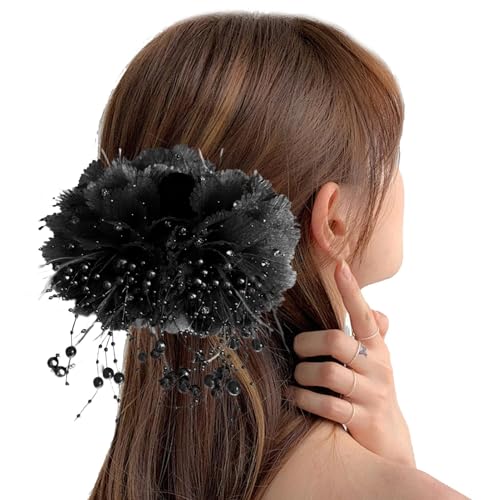 Setauoo Blumenhaarclip für Frauen, künstliche Blumenhaarclip | Knospenhaarnadelblütenklauenstifte Nicht-Rutsch-Barrette mit Perlen Quasten | Boho Pins Braut Kopfschmuck, gefälschte von Setauoo