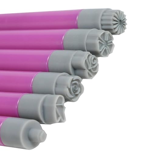 Setauoo Nagelstamper Kit, 6 Stück Handwerk Nagel Stempel Blumen Handwerk Nagel Stamping Stift Nageldesign Punktierwerkzeuge mit verschiedenen Mustern, Nageldekorationsstifte für Frauen Anfänger von Setauoo