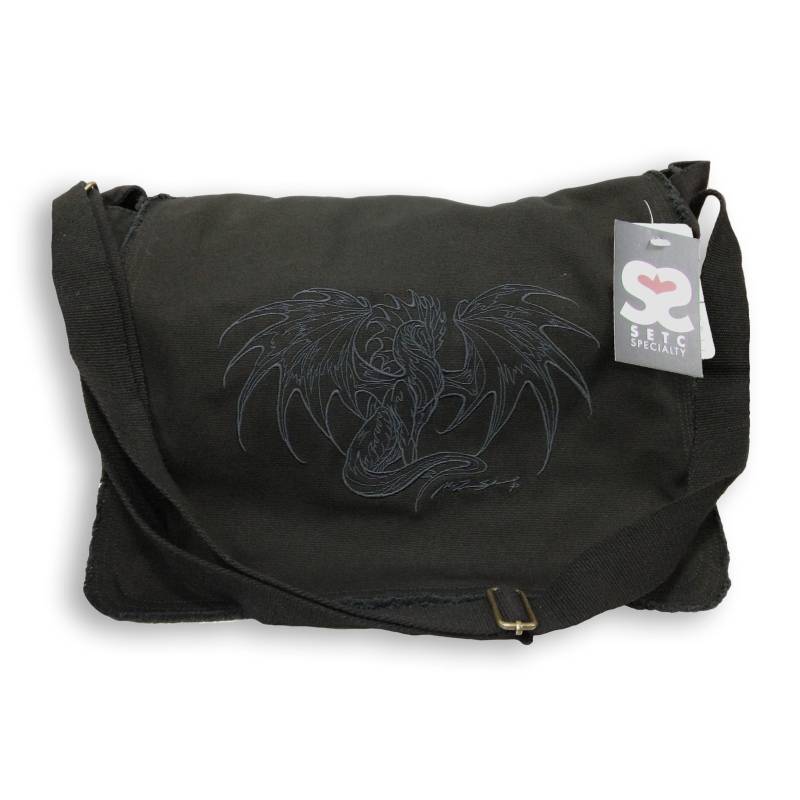 Drachen Bestickt Leinwand Messenger Bag Mit Kunst Ruth Thompson von SetcSpecialty