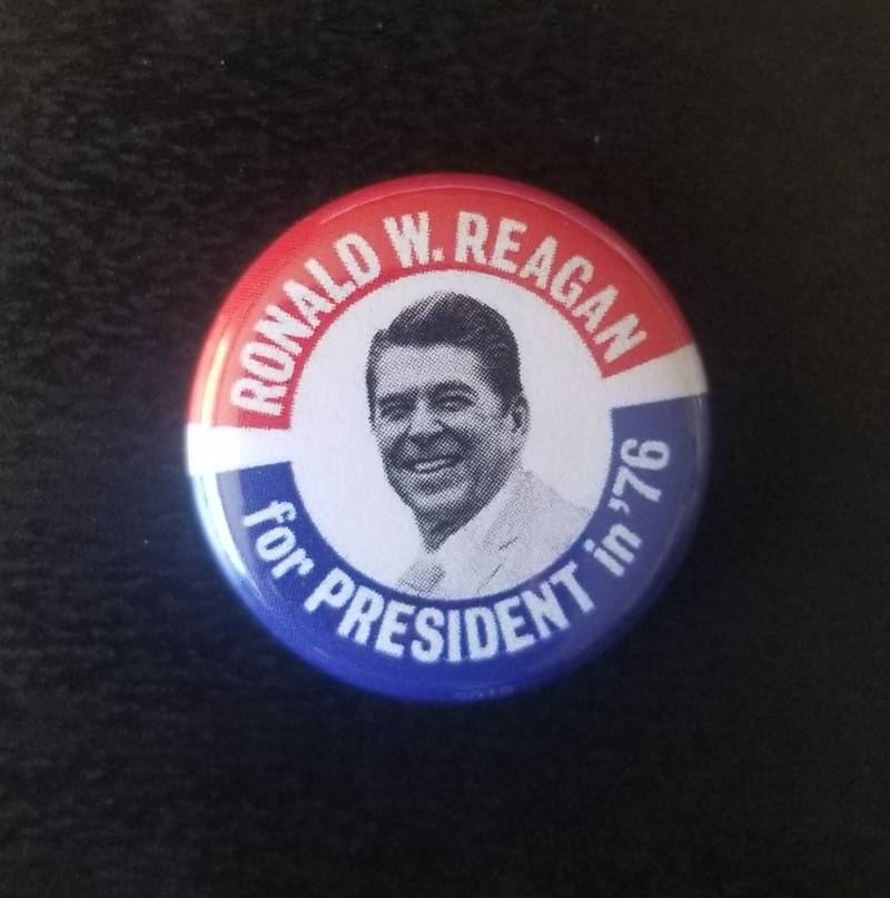 Ronald Reagan 1976 Echter Nachahmungs-Wahlkampf-Knopf von SethGoodkindArt