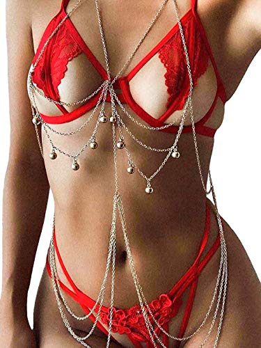 Sethain Geschichteten Body Chain Gold Bell Anhänger Multilayer Bikini Ketten Strand Schmuck Zubehör Für Frauen von Sethain