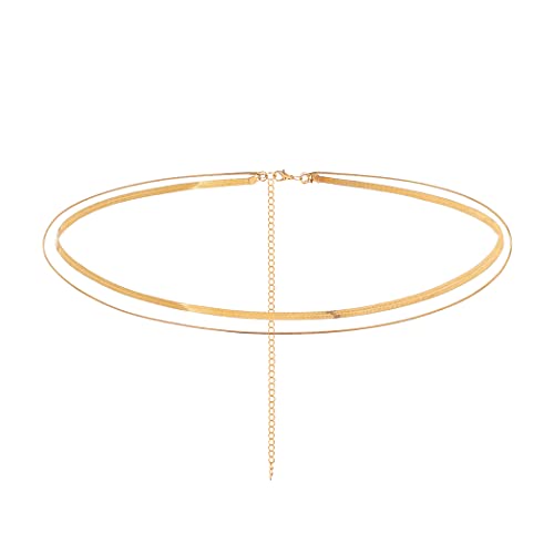 Sethain Punk Hüftkette Gold Geschichtet Bauchketten Boho Heringsknochen Hüftkette Sommer Strandketten Körperschmuck für Frauen und Mädchen (Gold) von Sethain