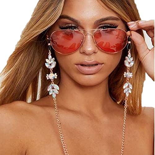 Sethexy Boho Sonnenbrillenkette Kristall Gesichtsmaskenkette Frauen Strass Brillenkette Mode Zubehör zum Sonnenbrille und Gesichtsmasken von Sethexy