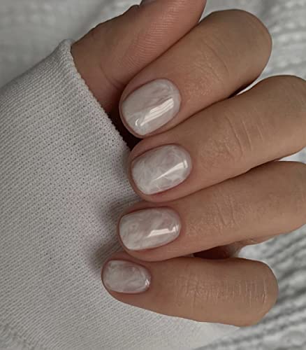 Sethexy Kurze Quadratische Nägel zum aufkleben Glänzend Reine Farbe Press on Nails 24Pcs Acryl Falsche Nägel für Frauen und Mädchen von Sethexy