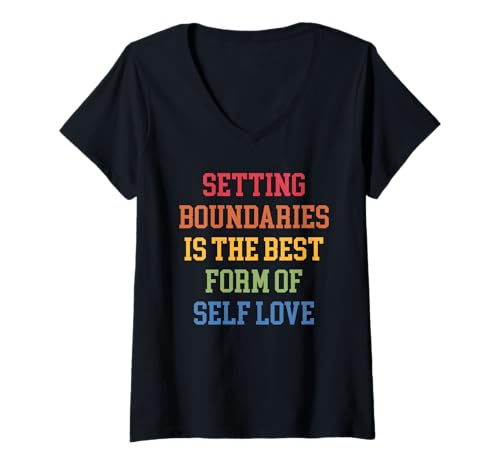 Damen Grenzen zu setzen ist die beste Form der Selbstliebe T-Shirt mit V-Ausschnitt Damen Grenzen zu setzen ist die beste Form der Selbstliebe T-Shirt mit V-Ausschnitt von Setting Boundaries Is The Best Form Of Self Love.