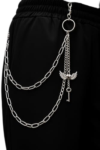 Seusoon Gothic Punk Geldbörsenkette für Männer & Frauen - robuste Edelstahl-Hosenketten, Modus 1:, silver Seusoon Gothic Punk Geldbörsenkette für Männer & Frauen - robuste Edelstahl-Hosenketten, Modus 1:, silver von Seusoon