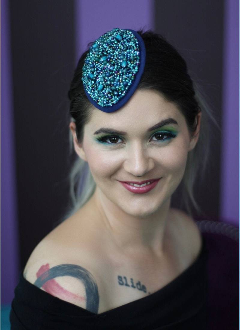 Perlen Teardrop Fascinator - Vintage Inspiriert Pfau von SevGedraMakes