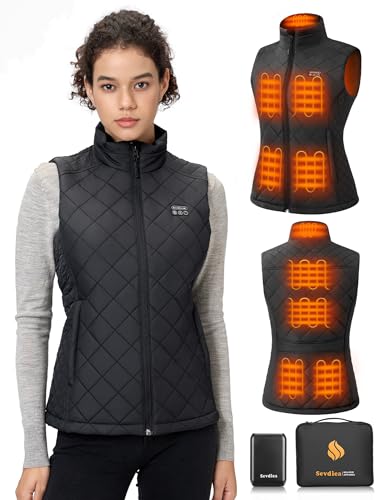 Sevdiea Heizweste Damen mit Powerbank 16000mah 7.4v, Leichte Gesteppte Beheizte Weste Damen, Elektrisch Wärmeweste, Für Skifahren,Motorradfahren,Outdoor-Aktivitäten-XXL Sevdiea Heizweste Damen mit Powerbank 16000mah 7.4v, Leichte Gesteppte Beheizte Weste Damen, Elektrisch Wärmeweste, Für Skifahren,Motorradfahren,Outdoor-Aktivitäten-XXL von Sevdiea