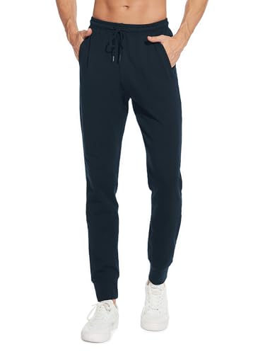 Sevego Jogginghose Herren Sporthose Baumwolle Lang Trainingshose mit Reißverschlusstaschen Freizeithose Sweatpants Hose Dunkelblau M von Sevego