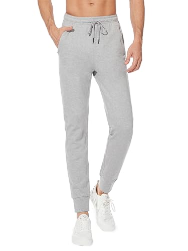 Sevego Jogginghose Herren Sporthose Baumwolle Lang Trainingshose mit Reißverschlusstaschen Freizeithose Sweatpants Hose Hellgrau XL von Sevego