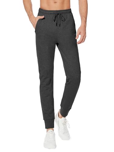 Sevego Jogginghose Herren Sporthose Baumwolle Lang Trainingshose mit Reißverschlusstaschen Freizeithose Sweatpants Hose Holzkohle S von Sevego