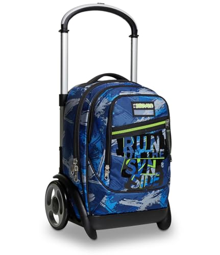 Seven TROLLEY; Rucksack mit Trolleyfunktion, Schulranzen mit Rollen, 3 in 1, Maxi-Rollen, für Schule Reisen&Freizeit, Mädchen&Jungen, schwarz; TYRE CRAFTER BOY von Seven