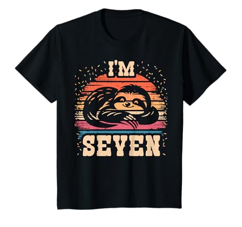 Kinder Faultier 7 Jahre alt Geburtstag Junge Mädchen 7. Faultier Geburtstag T-Shirt Kinder Faultier 7 Jahre alt Geburtstag Junge Mädchen 7. Faultier Geburtstag T-Shirt von Seven Year Old Sloth Seventh Birthday