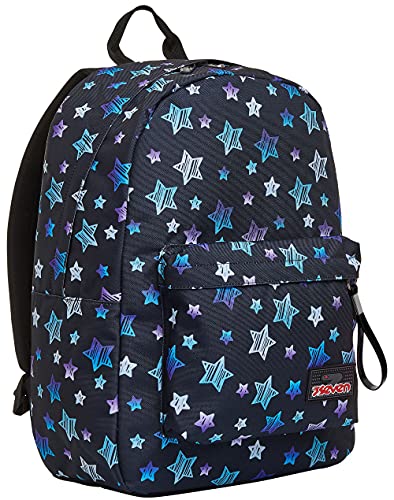 Seven RUCKSACK ISCHOOLPACK SEVEN STAR PLAN Geräumige Schultasche für Teenager, Mädchen und Jungen, mit Laptopfach & USB Anschluss, italienisches Designschwarz, inkl. Powerbank von Seven