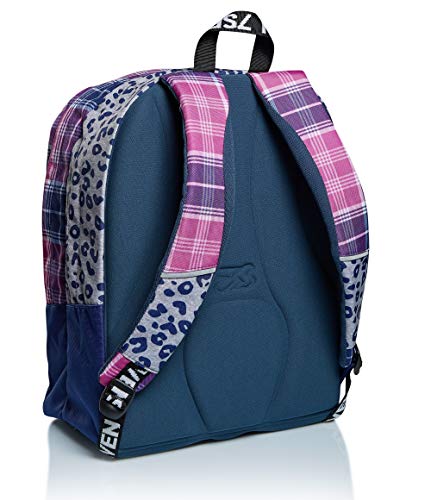 RUCKSACK OUTSIZE SEVEN ALPHA BEAT Backpack für Schule, Uni & Freizeit, Geräumige Schultasche für Teenager, Mädchen und Jungen, mit Organizer, schwarz, praktisch, italienisches Design, violett von Seven