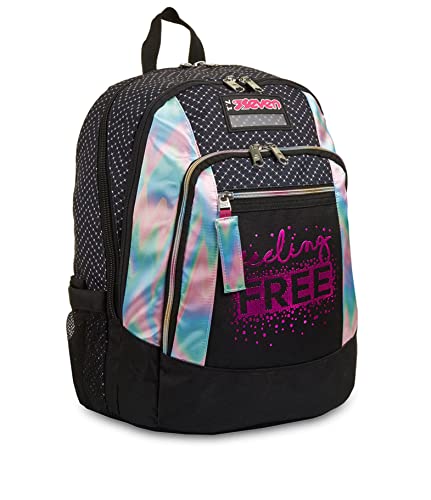 SEVEN Rucksack Advanced, Backpack für Schule, Uni & Freizeit, Geräumige Schultasche für Teenager, Mädchen, Jungen, Gepolsterter Schulranzen; FEELING FREE, schwarz, mit Laptopfach & SPEAKER von Seven