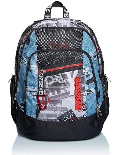 Seven Rucksack, Backpack für Schule, Uni & Freizeit, Geräumige Schultasche für Teenager, Mädchen, Jungen, Gepolsterter Schulranzen; mit Laptopfach -Advanced URBAN ROCK, mehrfarbig von Seven