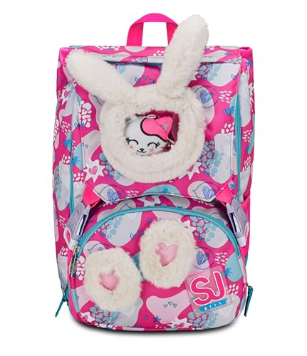 SJ Gang erweiterbarer Schulrucksack, Rosa, PinkFur, Doppel-Rucksack mit seitlichem Reißverschluss, Flaschenhalter, Grundschule, Rucksack für Mädchen, Rosa, Taglia Unica, Rucksack SJ Gang erweiterbarer Schulrucksack, Rosa, PinkFur, Doppel-Rucksack mit seitlichem Reißverschluss, Flaschenhalter, Grundschule, Rucksack für Mädchen, Rosa, Taglia Unica, Rucksack von Seven