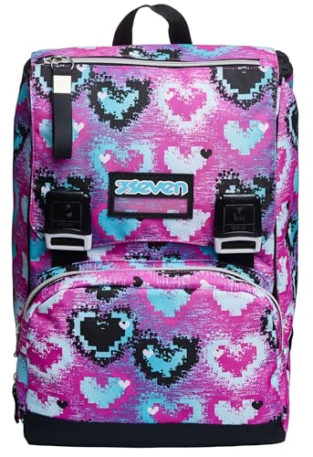 Seven Faltbarer Rucksack, Glossy Girl, Rosa, Doppelfach, Schule & Reisen von Seven