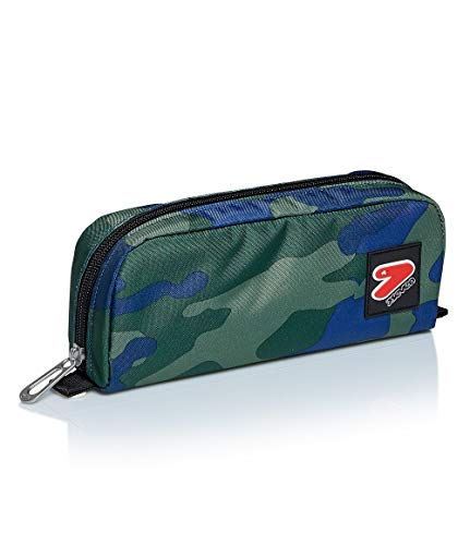 SEVEN Federmäppchen, Mäppchen, Federtasche für Schreibwaren, Mädchen&Jungen, Schule und Gymnasium, Teenager, dunkelblau/moosgrün, CAMO ROYALE von Seven