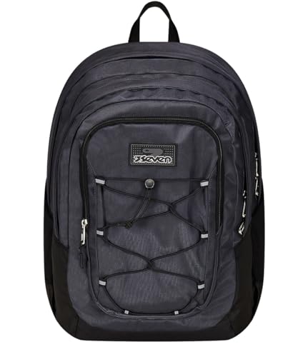 Seven Imovepack Rucksack mit Doppelfach, grau, mit Trinkflaschenhalter, Schule und Reisen, mittlere und obere Fächer, Kinder und Jugendliche, grau, Taglia unica, schulisch von Seven