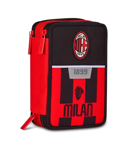 Seven Milan Schulmäppchen mit 3 Reißverschlüssen, schwarz, Stiftehalter mit Dreifachfach, komplett mit Stiften, Bleistiften, Farben, Zubehör Rucksack, Grundschule, Kind Fußball, Schwarz, Modern Seven Milan Schulmäppchen mit 3 Reißverschlüssen, schwarz, Stiftehalter mit Dreifachfach, komplett mit Stiften, Bleistiften, Farben, Zubehör Rucksack, Grundschule, Kind Fußball, Schwarz, Modern von Seven