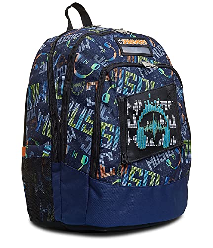 Seven Rucksack, Backpack für Schule, Uni & Freizeit, Geräumige Schultasche für Teenager, Mädchen, Jungen, Gepolsterter Schulranzen; mit Laptopfach -Advanced MUSICBRIGHTING, blau von Seven