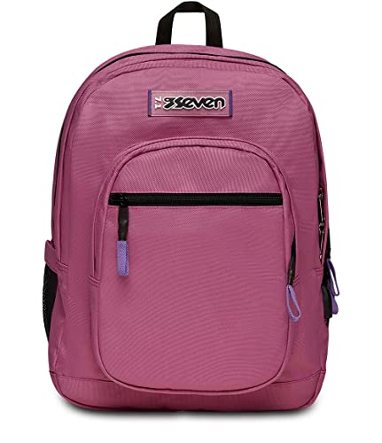 Seven Schulrucksack Freethink, Doppelfach mit integriertem USB-Stecker, PC-Tasche, Seitentasche für Trinkflasche, Schule und Reisen, Kinder und Jugendliche, Raspberry Rose, 33 x 44 x 20 cm, Rucksack von Seven