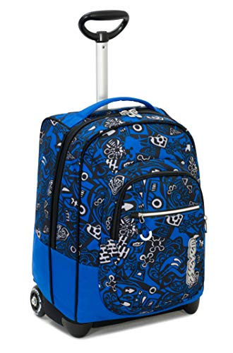 Seven TROLLEY, 2 in 1, Schulranzen mit Rollen, Rucksack mit Trolleyfunktion für Kinder, ab 1. Klasse, für Schule, Reisen, Mädchen&Jungen, blau, FIT NOONGAR von Seven