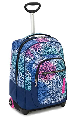 Seven TROLLEY, 2 in 1, Schulranzen mit Rollen, Rucksack mit Trolleyfunktion für Kinder, ab 1. Klasse, für Schule, Reisen, Mädchen&Jungen, pink/blau, PINKSHADE von Seven