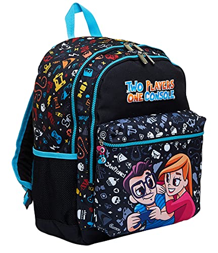 Seven Unisex Kinder Rucksack mit Doppeltem Fach Two Players One Console Rucksack mit doppeltem Fach, Schwarz, Einheitsgröße von Seven