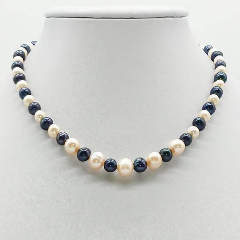 40158 Perlen Halskette in Designer Vintage Style, Heller Halsschmuck Für Frauen Und Mädchen, Frühlings Collier, Geschenk Den Hals von SevenArtsSchmuck