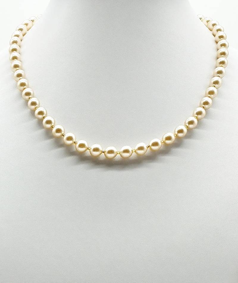 40165 Zarte Perlen Halskette Im Vintage Style, Pastell Collier Geschenk Für Frauen Und Mädchen, Halsband Nostalgie von SevenArtsSchmuck