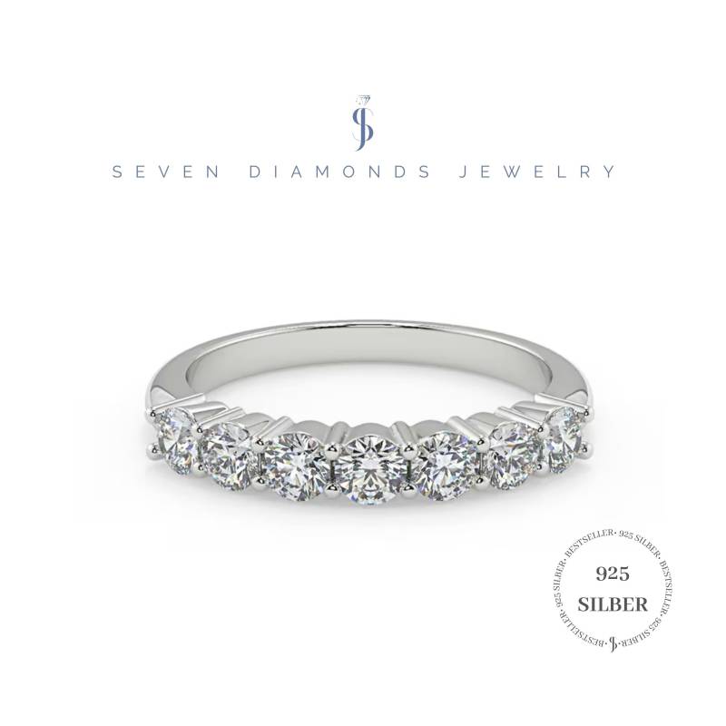 Diamant Ring Aruba - 925 Silber/Funkelnde Zirkonia Steine Hypoallergen & Wasserfest Perfektes Geschenk Für Jeden Anlass von SevenDiamondsJewelry