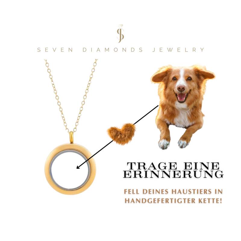 Personalisierte Tierhaar Andenken Halskette - Medaillon/Schmuck Memorial Haustier Halschmuck von SevenDiamondsJewelry