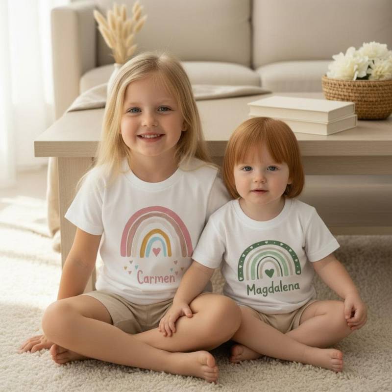 Personalisierte Regenbogen Kinder T-Shirt Benutzerdefinierte Name Shirt, Weiche Milchseide von SevenKidsStudio